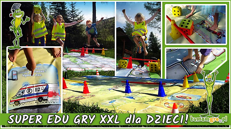 edukacyjna gra planszowa XXL dla dzieci - Bezpieczni na drodze 3x2m