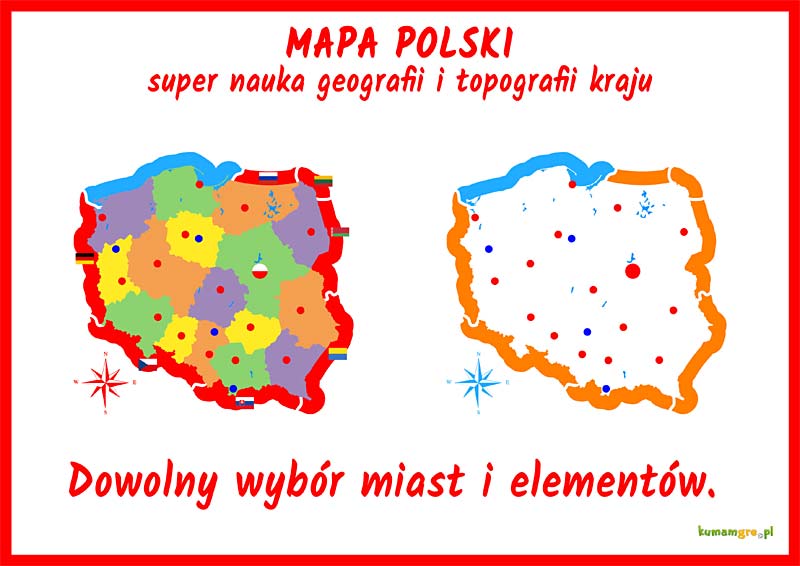 gra edukacujna, geograficzna MAPA POLSKI